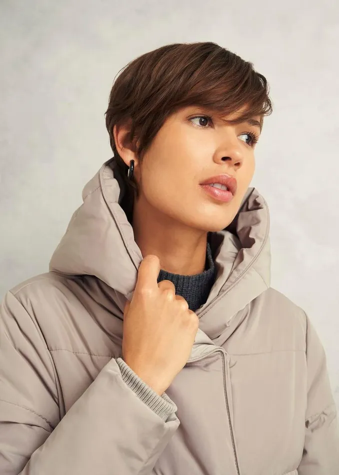 Women HOBBS Coats and Jackets Darla Puffer Buff Grey
