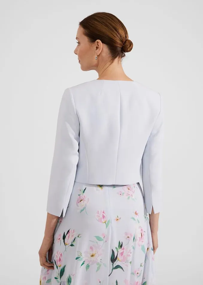 Women HOBBS Coats and Jackets Elize Crepe Jacket Pale Blue