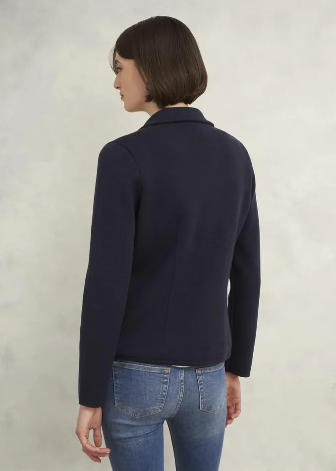 Women HOBBS Coats and Jackets Holly Knitted Blazer With Wool Hobbs Navy