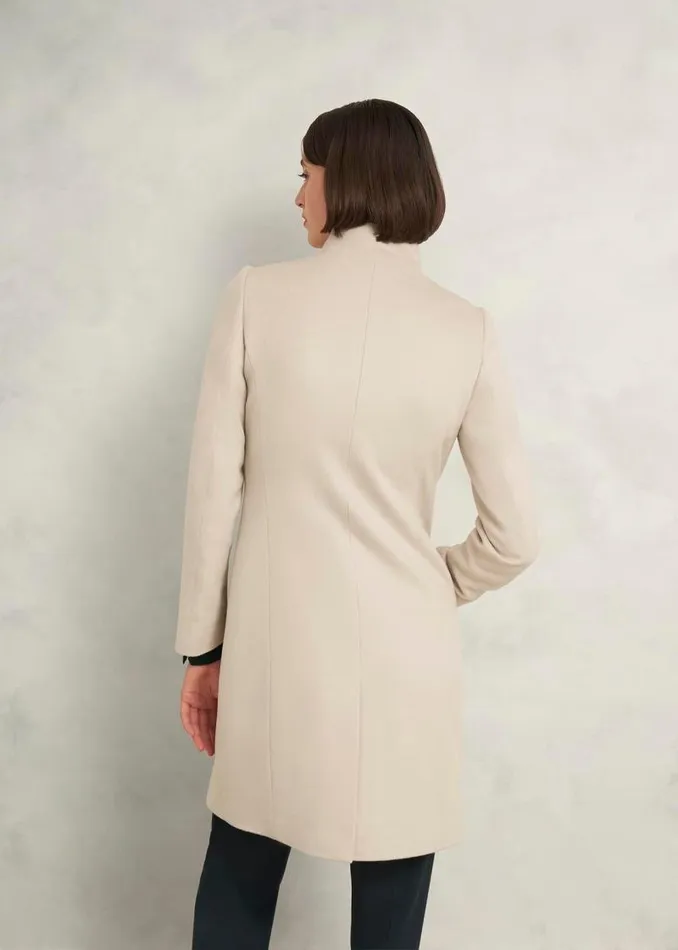 Women HOBBS Coats and Jackets Marissa Wool Coat Buff Grey