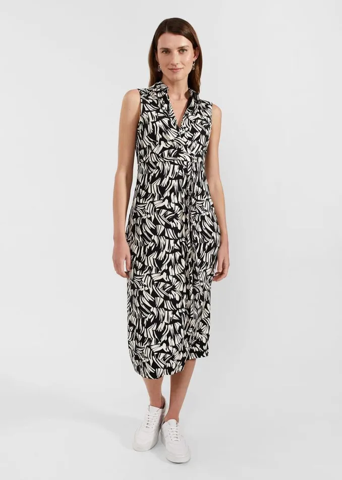 Women HOBBS Dresses and Jumpsuits Clarissa Jersey Dress Black Cream
