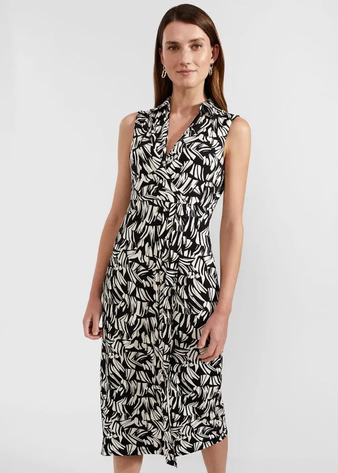 Women HOBBS Dresses and Jumpsuits Clarissa Jersey Dress Black Cream
