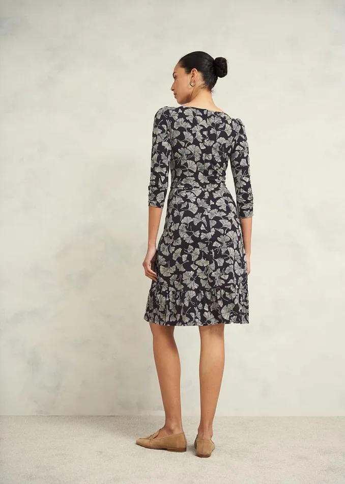 Women HOBBS Dresses and Jumpsuits Petite Ginny Jersey Dress Navy Cream