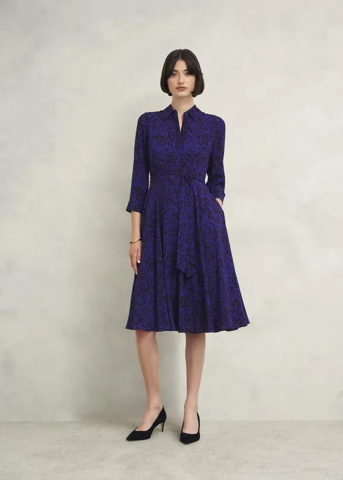 Women HOBBS Dresses and Jumpsuits Petite Lainey Dress Navy Blue