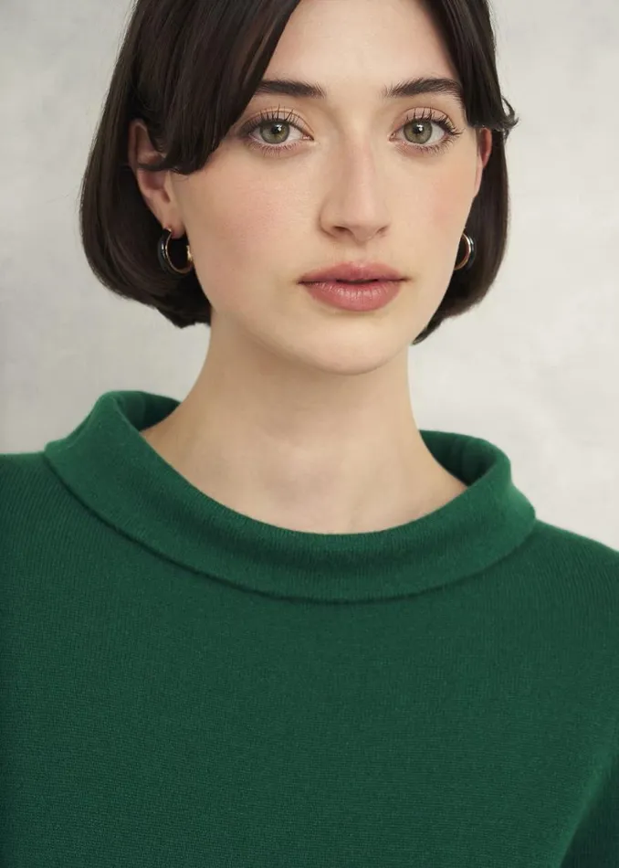 Women HOBBS Jumpers and Cardigans Audrey Wool Cashmere Jumper Agate Green