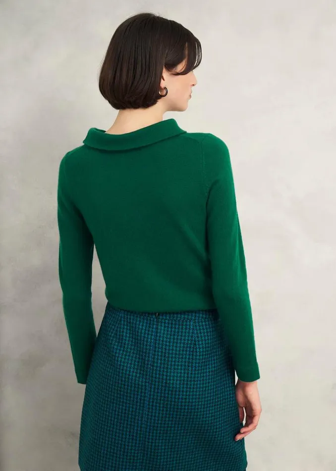 Women HOBBS Jumpers and Cardigans Audrey Wool Cashmere Jumper Agate Green