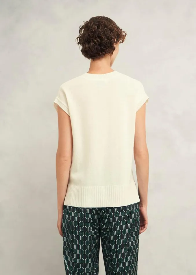 Women HOBBS Jumpers and Cardigans Brooksfirth Wool Cashmere Knitted Vest Warm Ivory