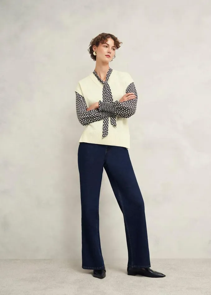 Women HOBBS Jumpers and Cardigans Brooksfirth Wool Cashmere Knitted Vest Warm Ivory