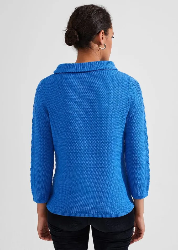 Women HOBBS Jumpers and Cardigans Camilla Cotton Jumper Fjord Blue