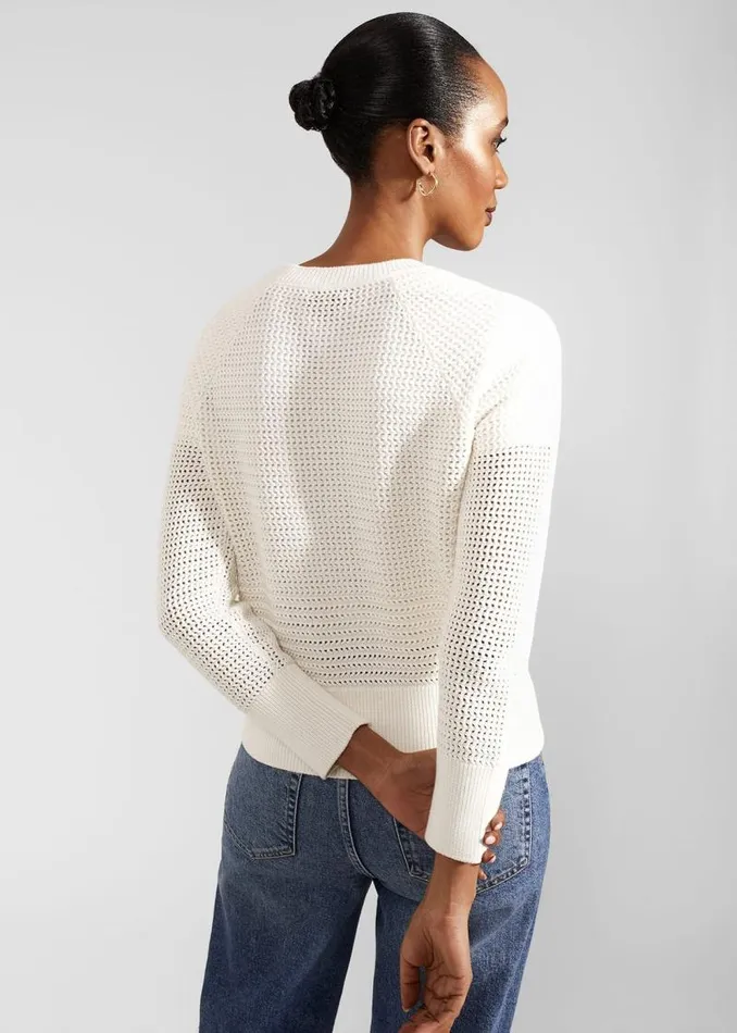 Women HOBBS Jumpers and Cardigans Florentina Cotton Cardigan Ivory