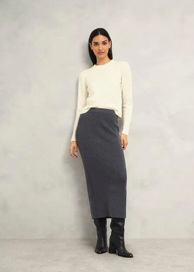 Women HOBBS Jumpers and Cardigans Hoghton Brushed Cashmere Jumper Warm Ivory