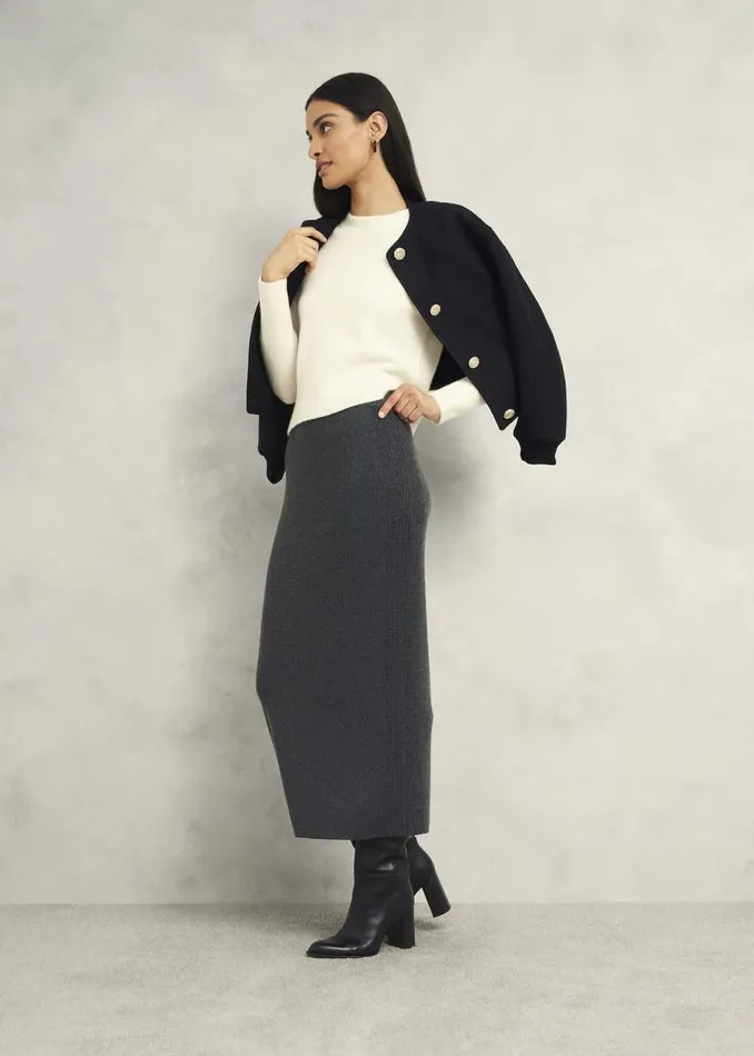 Women HOBBS Jumpers and Cardigans Hoghton Brushed Cashmere Jumper Warm Ivory