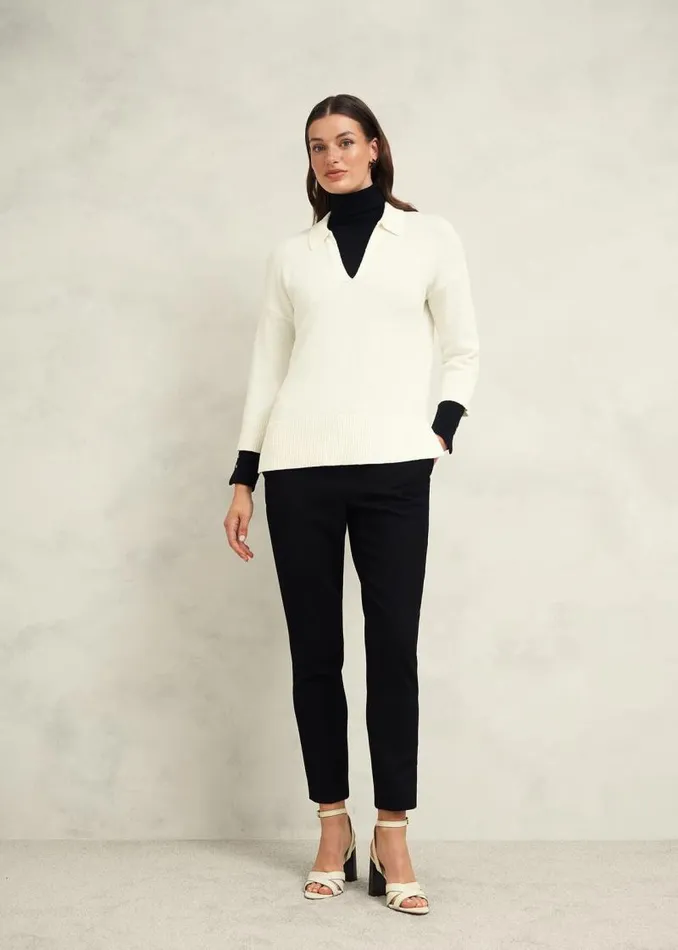 Women HOBBS Jumpers and Cardigans Madelyn Cotton Blend Jumper Warm Ivory