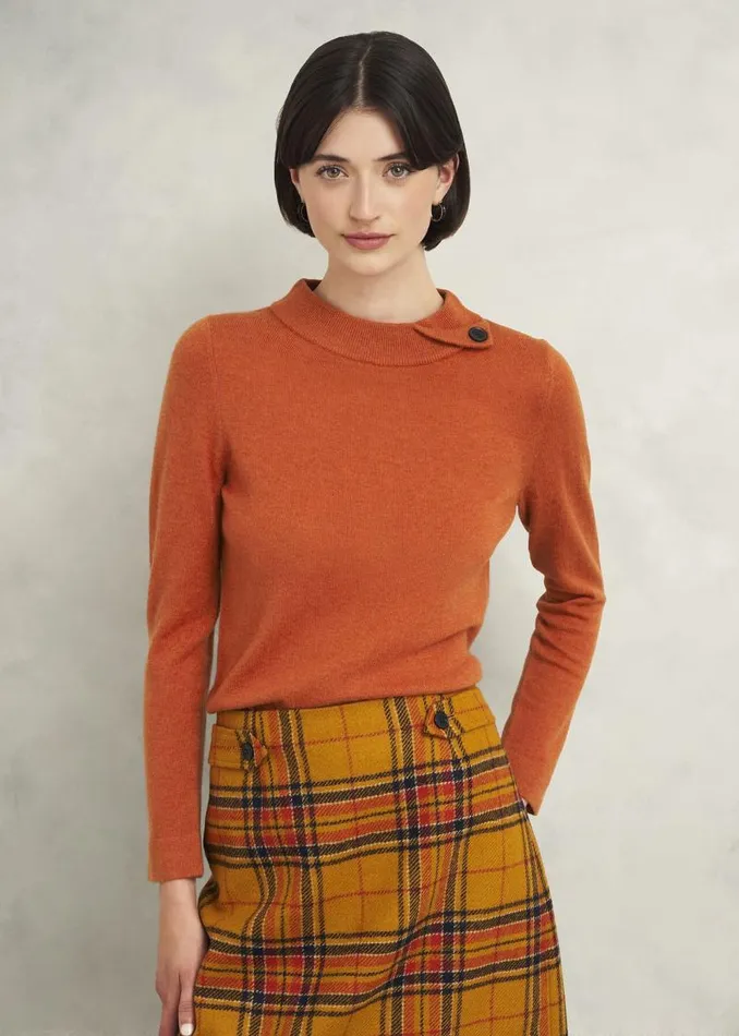 Women HOBBS Jumpers and Cardigans Talia Wool Cashmere Jumper Topaz Orange