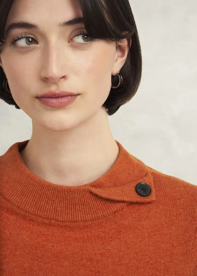 Women HOBBS Jumpers and Cardigans Talia Wool Cashmere Jumper Topaz Orange