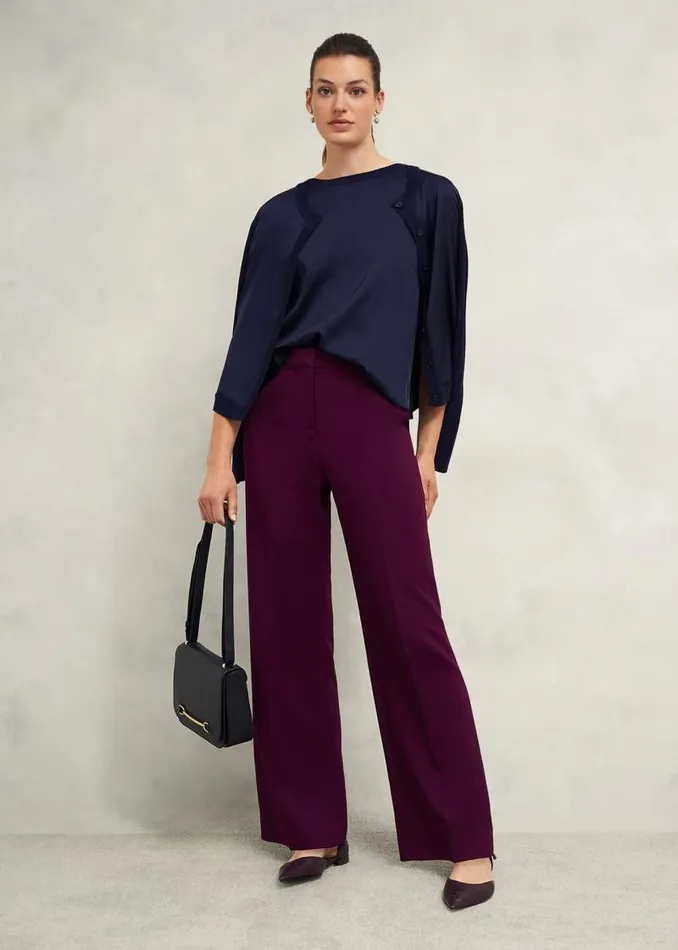Women HOBBS Jumpers and Cardigans Trina Woven Front Cardigan Hobbs Navy