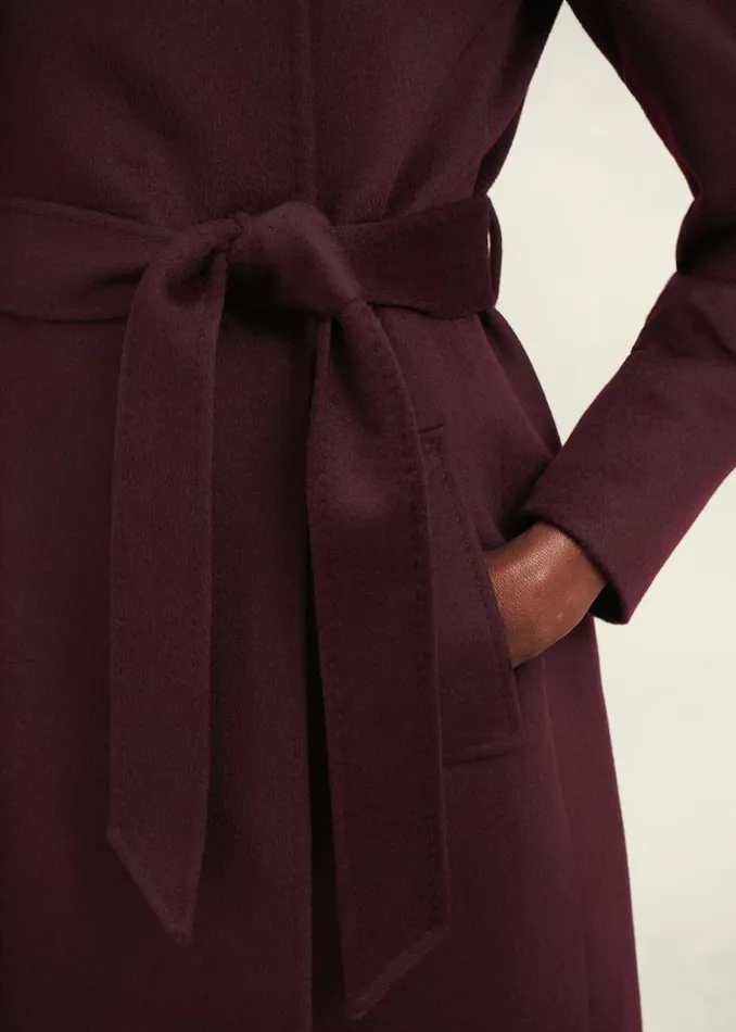 Women HOBBS Petite Coats and Jackets Petite Livia Wool Coat Malbec Purple