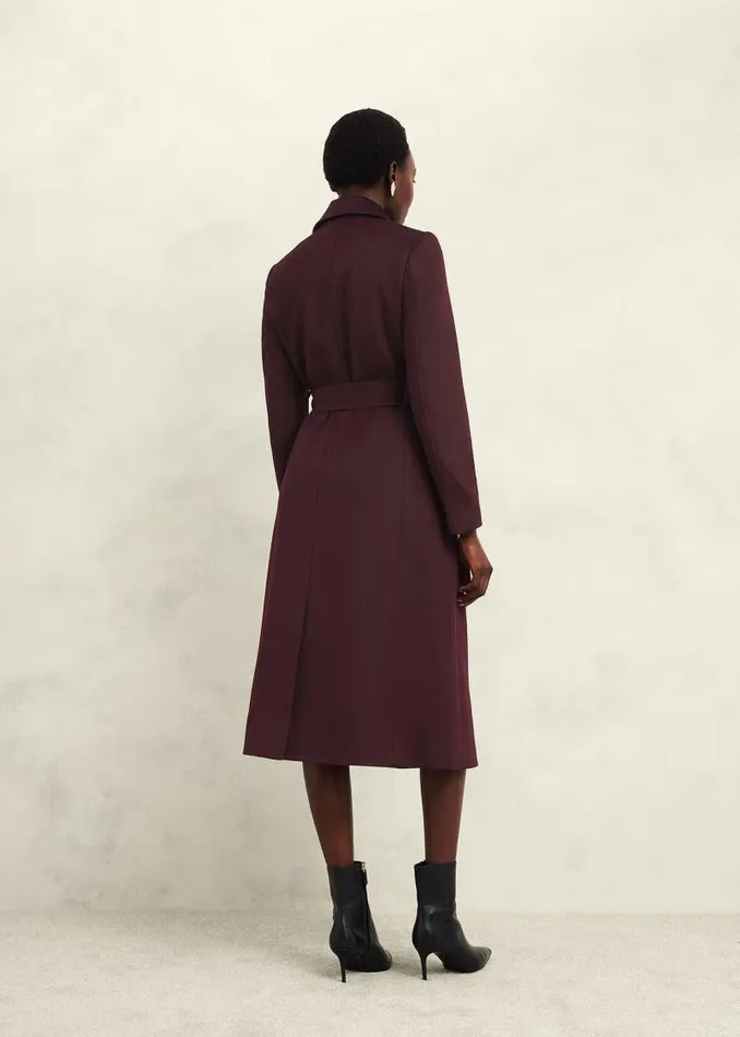Women HOBBS Petite Coats and Jackets Petite Livia Wool Coat Malbec Purple
