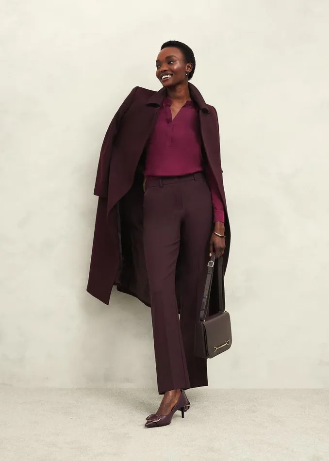 Women HOBBS Petite Coats and Jackets Petite Livia Wool Coat Malbec Purple
