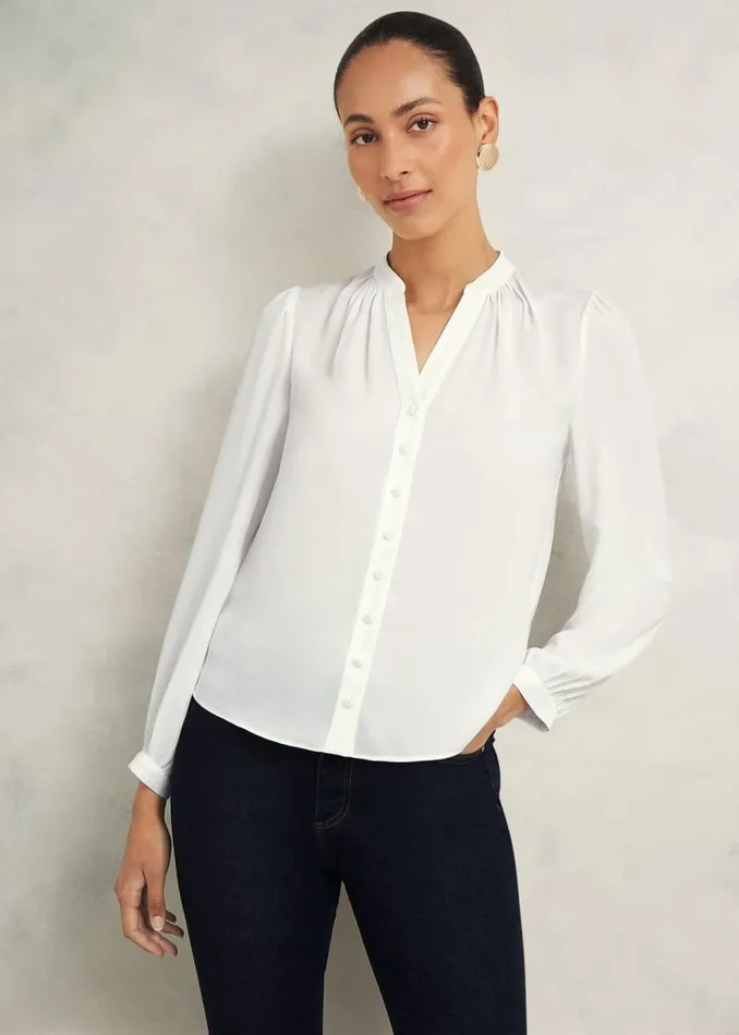 Women HOBBS Tops Peony Blouse Ivory