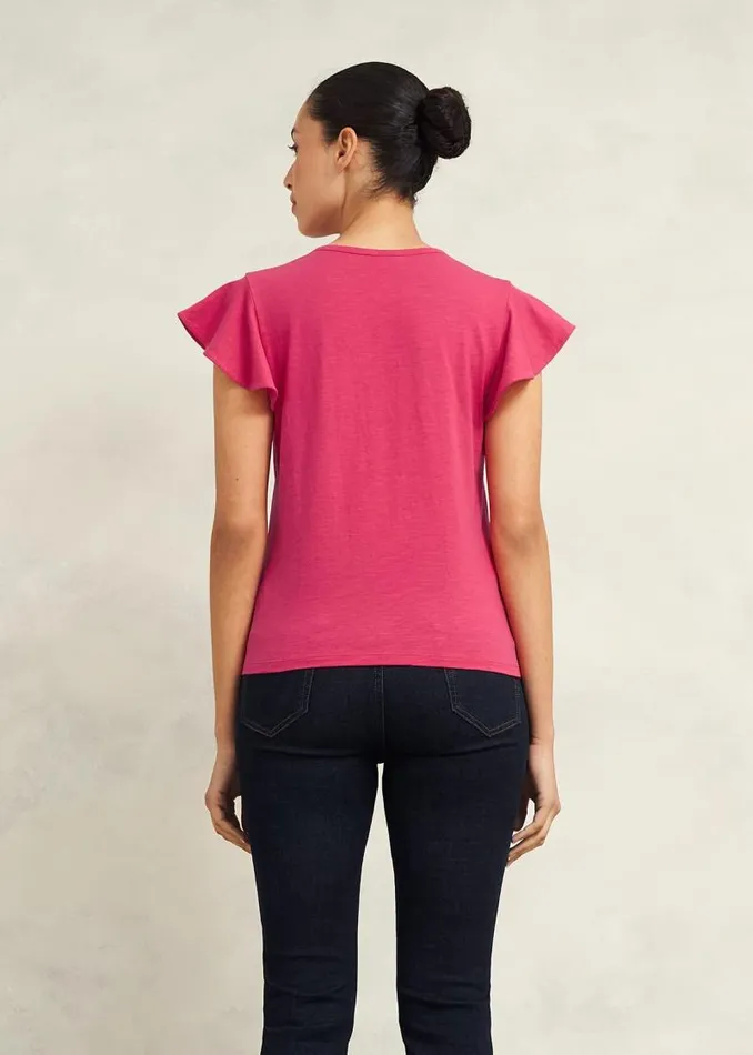 Women HOBBS Tops Pippa Cotton Slub Top Zinnia Pink