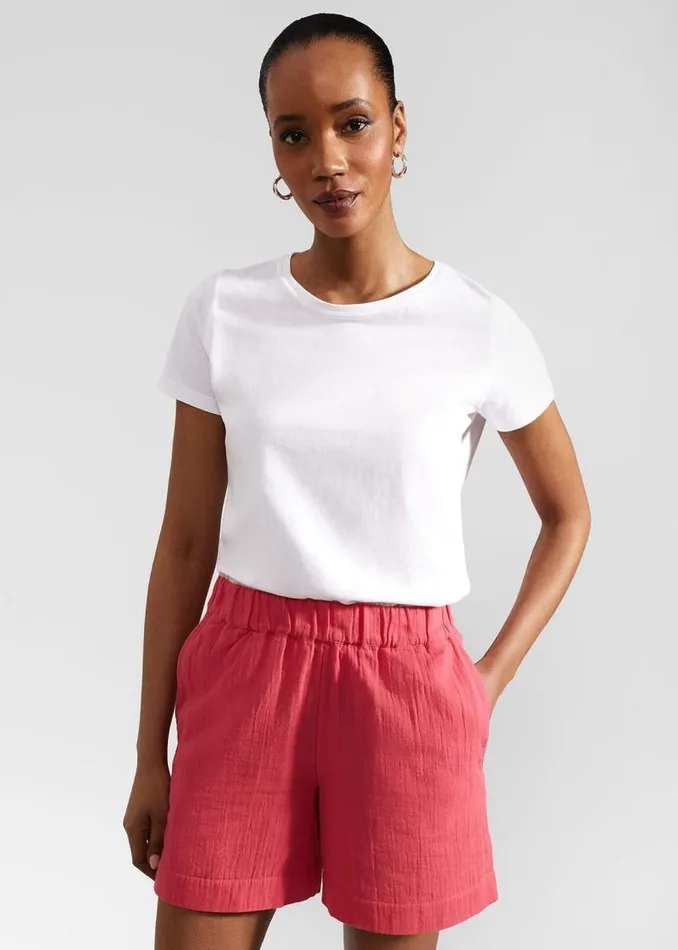 Women HOBBS Trousers Allie Shorts Wild Berry Pink