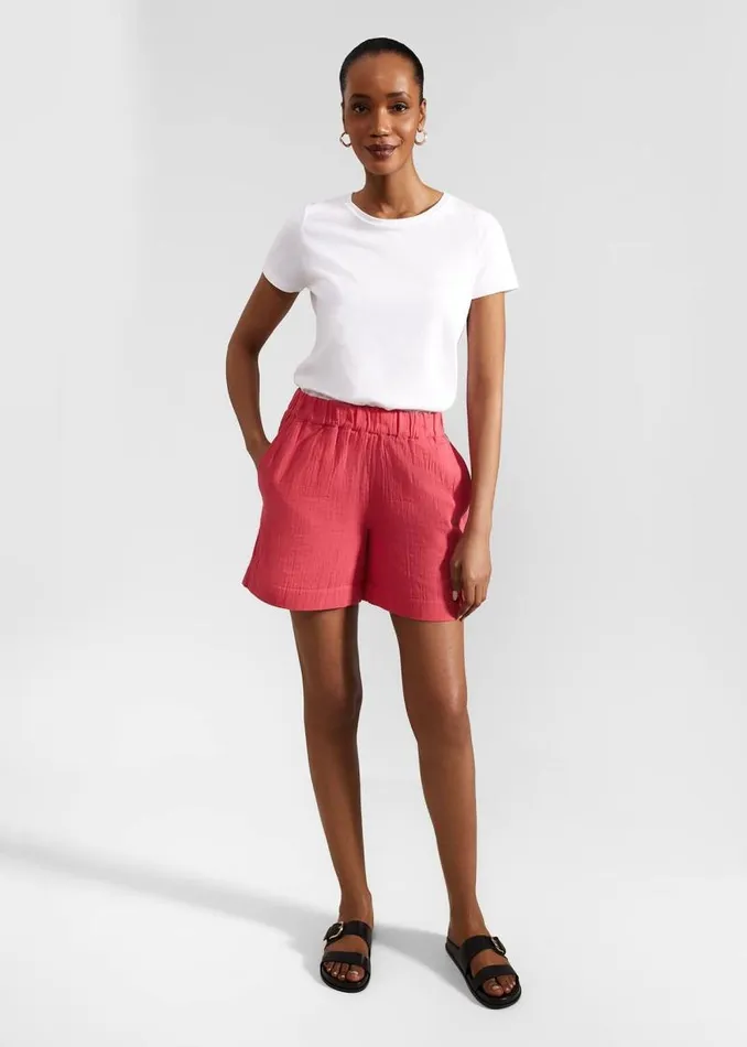 Women HOBBS Trousers Allie Shorts Wild Berry Pink