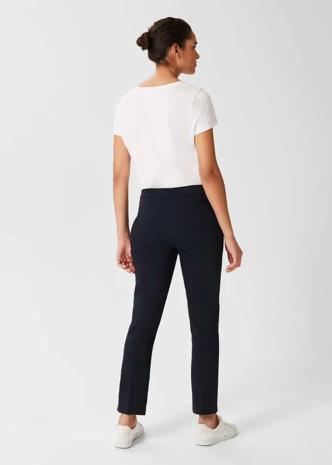 Women HOBBS Trousers Annie Slim Trousers With Stretch Navy