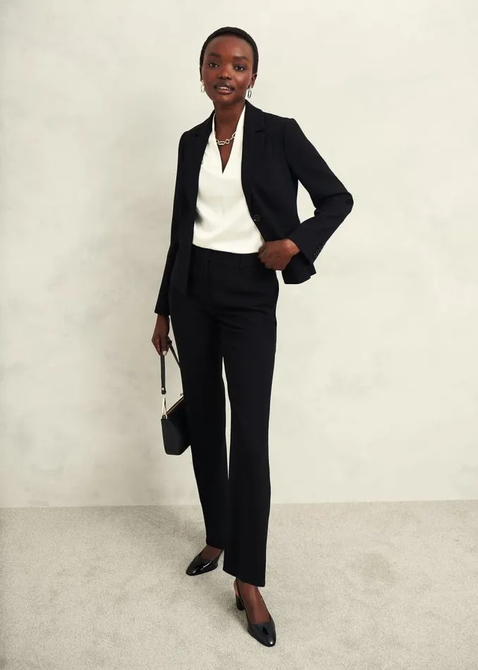 Women HOBBS Trousers Maya Straight Trousers Black