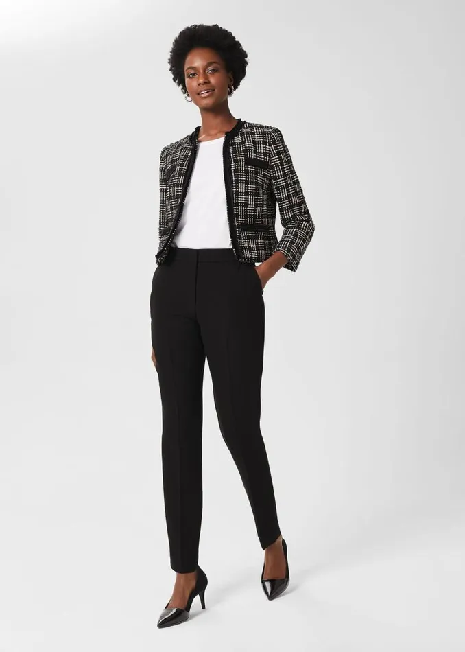 Women HOBBS Trousers Petite Mel Tapered Trousers Black