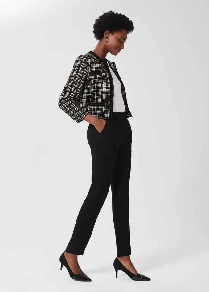 Women HOBBS Trousers Petite Mel Tapered Trousers Black