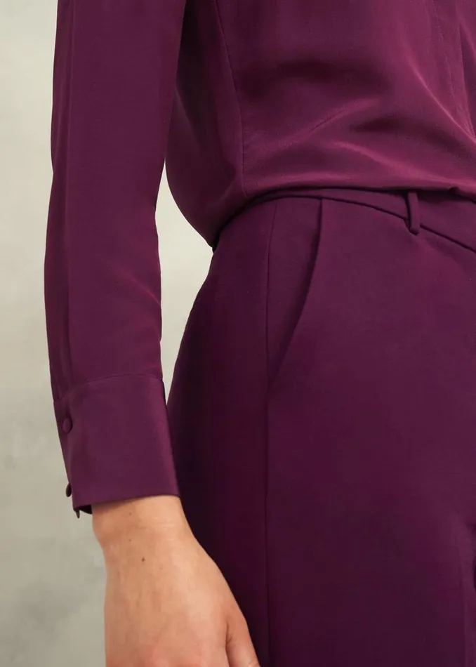 Women HOBBS Trousers Sami Wide Trousers Warm Plum