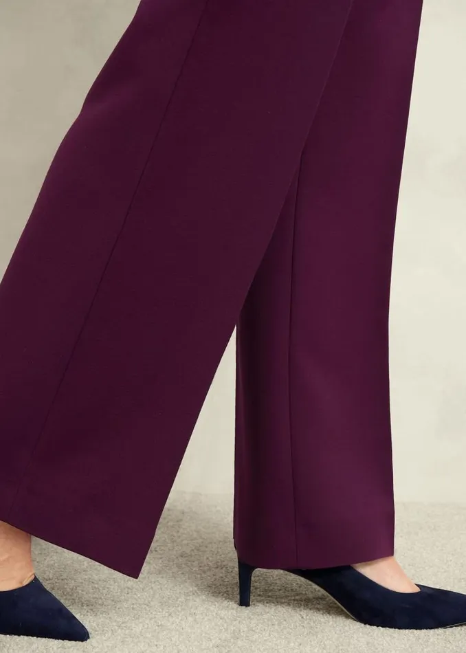 Women HOBBS Trousers Sami Wide Trousers Warm Plum