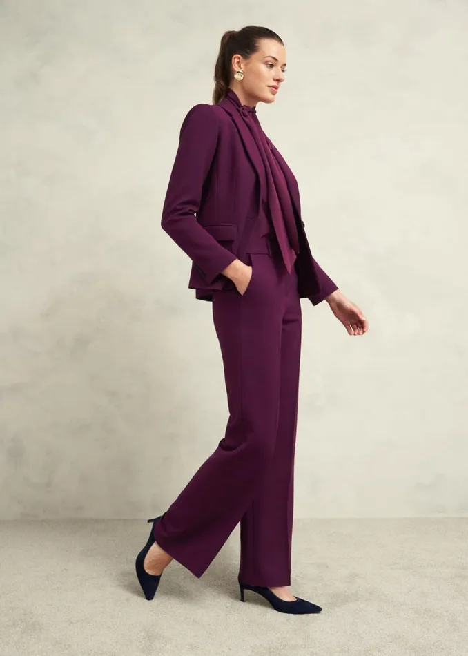 Women HOBBS Trousers Sami Wide Trousers Warm Plum