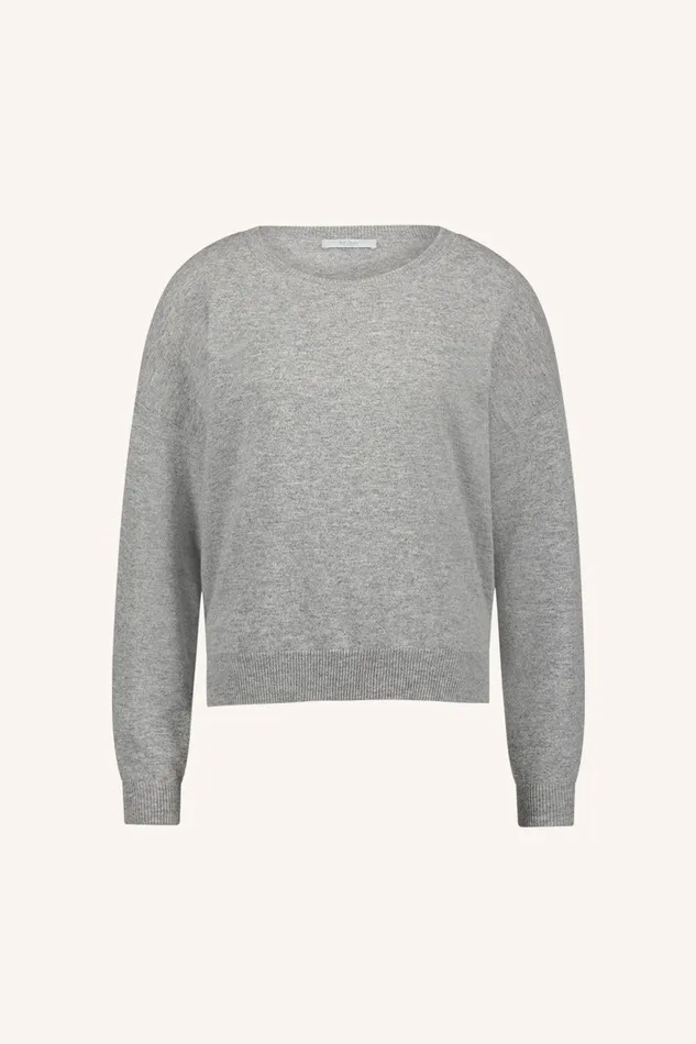 Women Holly Ls Pullover Grey Melee Bybar Pullovers
