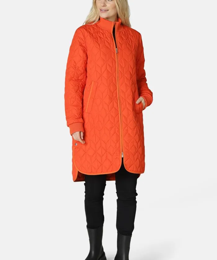 Women Ilse Jacobsen Padded Quilt Coat 8211 Warm Orange