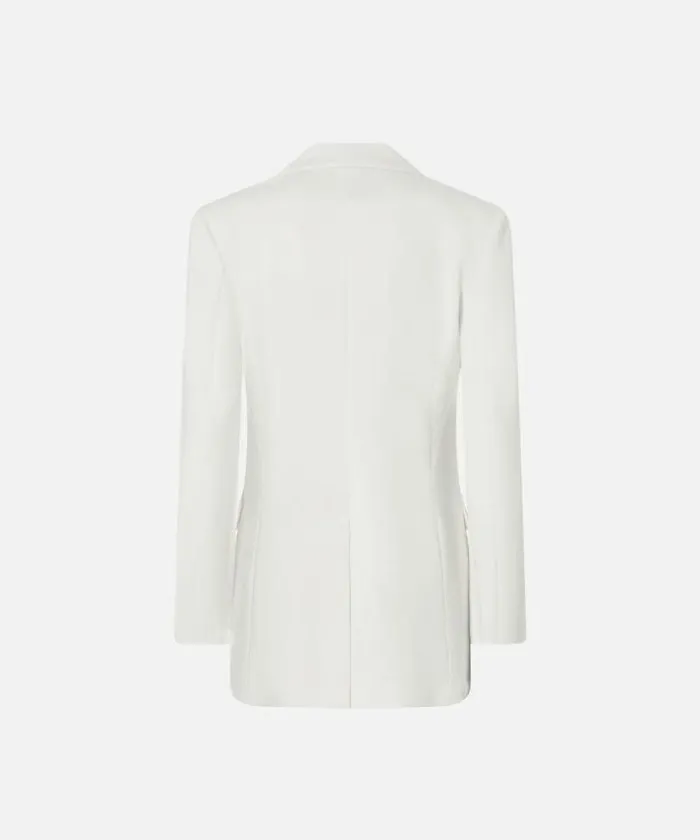 Women Jackets Pinko Elegant Doublebreasted Blazer With Fabric Stitch Snow White Women Jackets Pinko Elegant Doublebreasted Blazer With Fabric Stitch Snow White