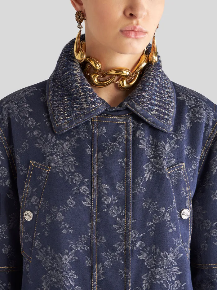 Women Jacquard Denim Jacket Etro Denim