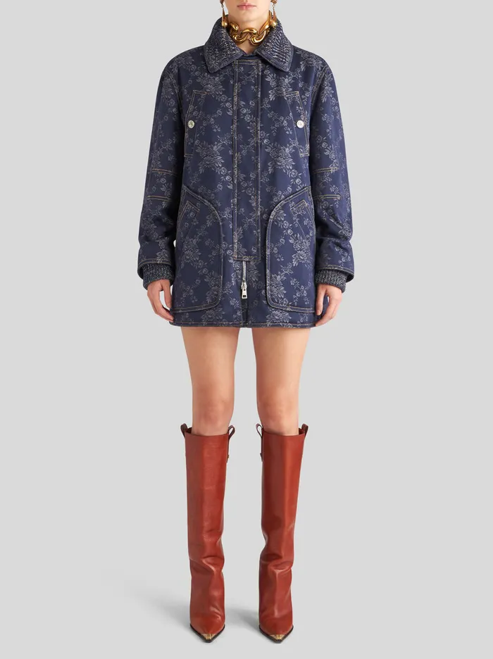 Women Jacquard Denim Jacket Etro Denim