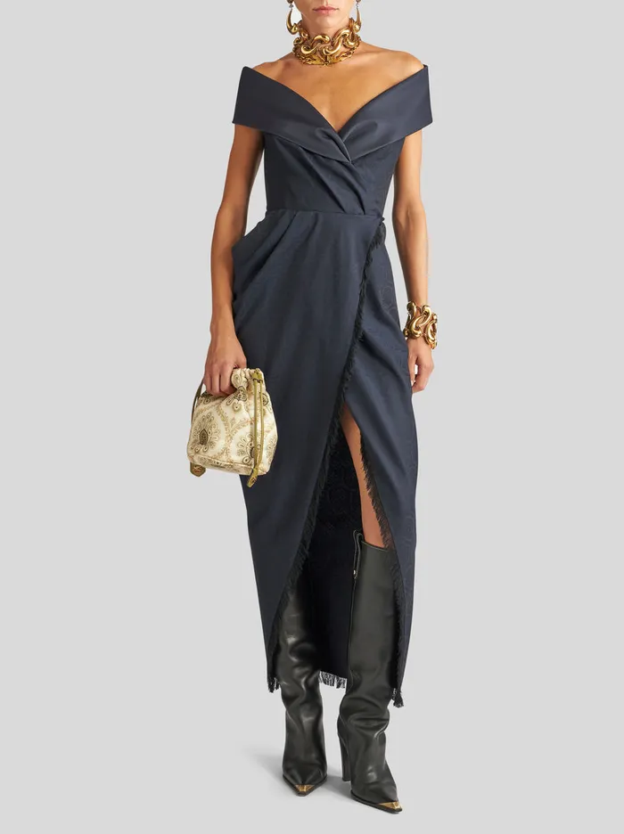 Women Jacquard Fabric Cocktail Dress Etro Dresses