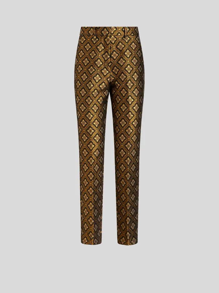 Women Jacquard Trousers With Medallions Etro Trousers