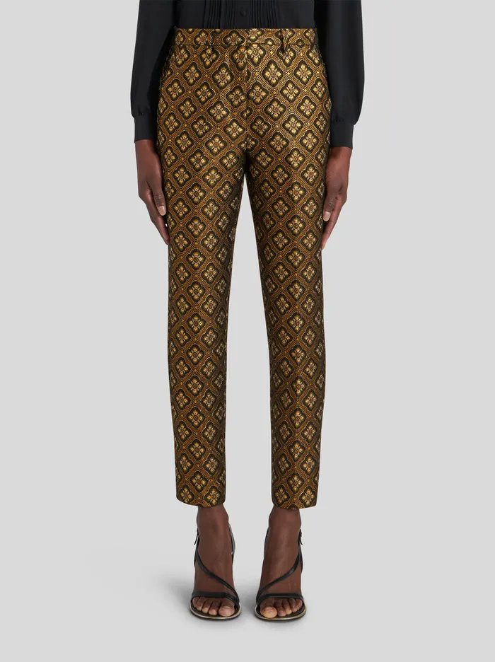 Women Jacquard Trousers With Medallions Etro Trousers