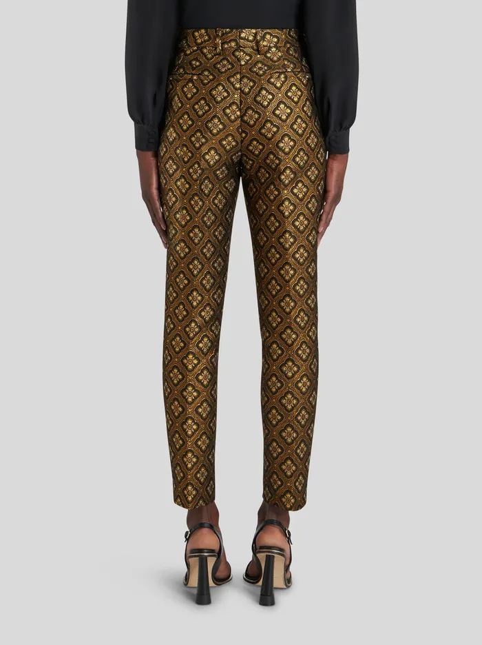 Women Jacquard Trousers With Medallions Etro Trousers