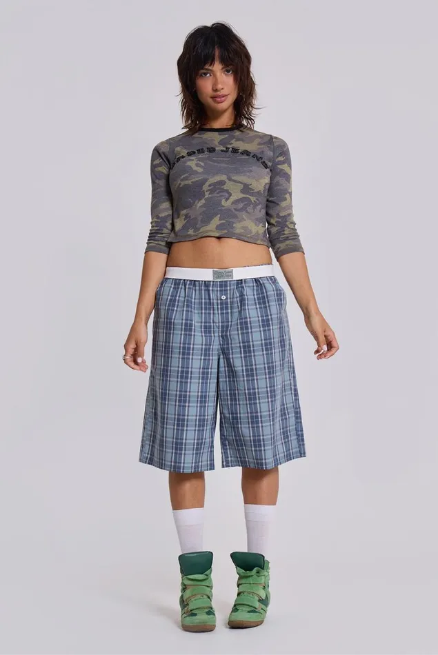 Women Jano Check Boxer Jorts Jaded London Shorts and Jorts