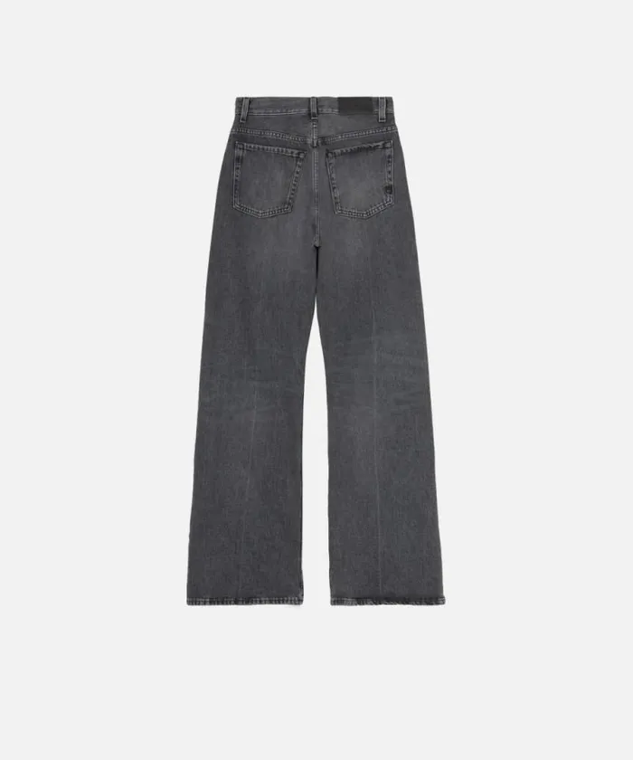 Women Jeans Pinko Wideleg Grey Vintage Denim Jeans Dark Grey Dirty Wash Women Jeans Pinko Wideleg Grey Vintage Denim Jeans Dark Grey Dirty Wash