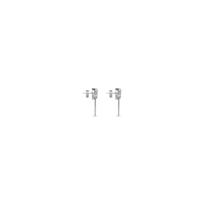 Women Jewellery Balenciaga Zipup Xs Earrings In Antique Silver