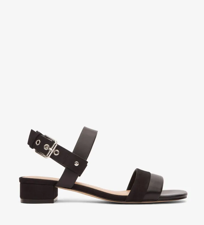 Women Jojo Vegan Block Heel Sandals Black Matt and Nat Sandals