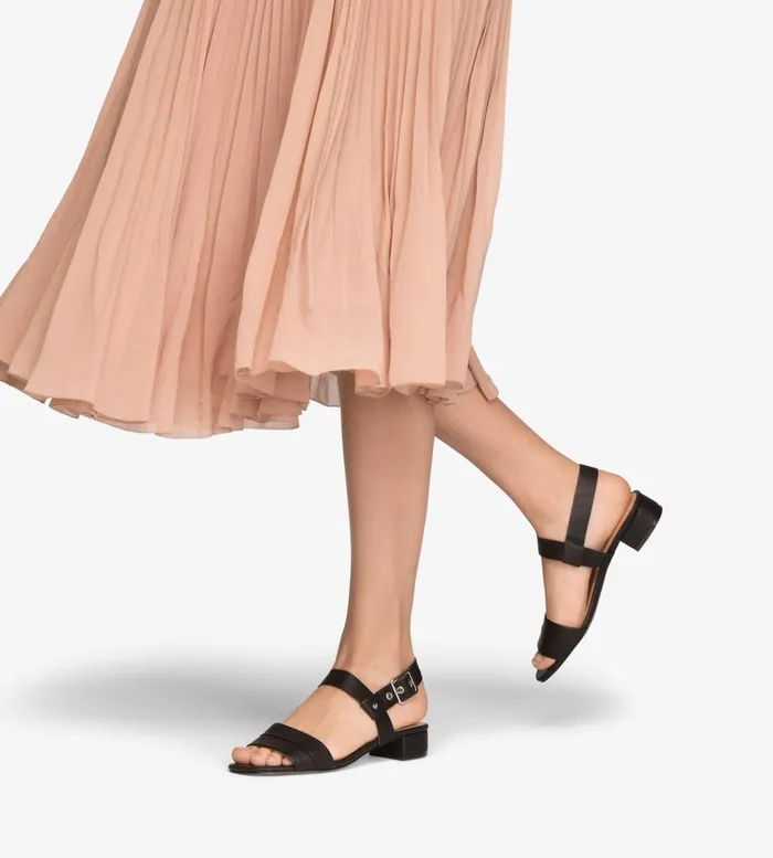 Women Jojo Vegan Block Heel Sandals Black Matt and Nat Sandals