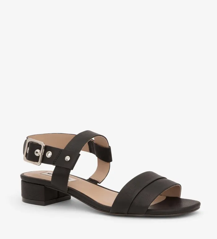 Women Jojo Vegan Block Heel Sandals Black Matt and Nat Sandals
