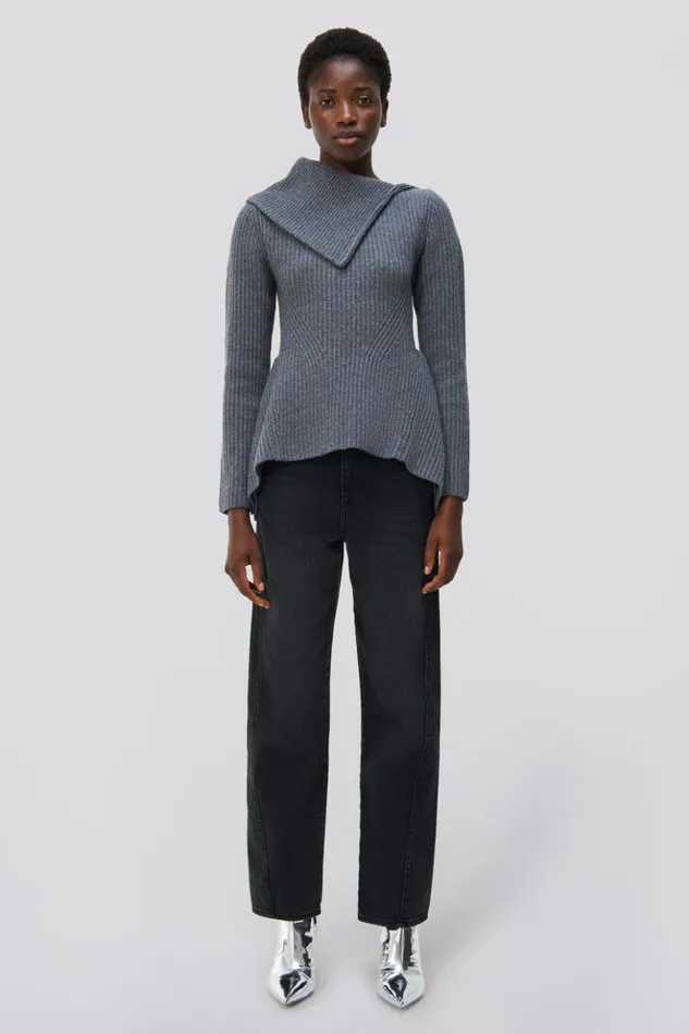 Women Keyara Sweater Charcoal Melange Jonathan Simkhai Knitwear